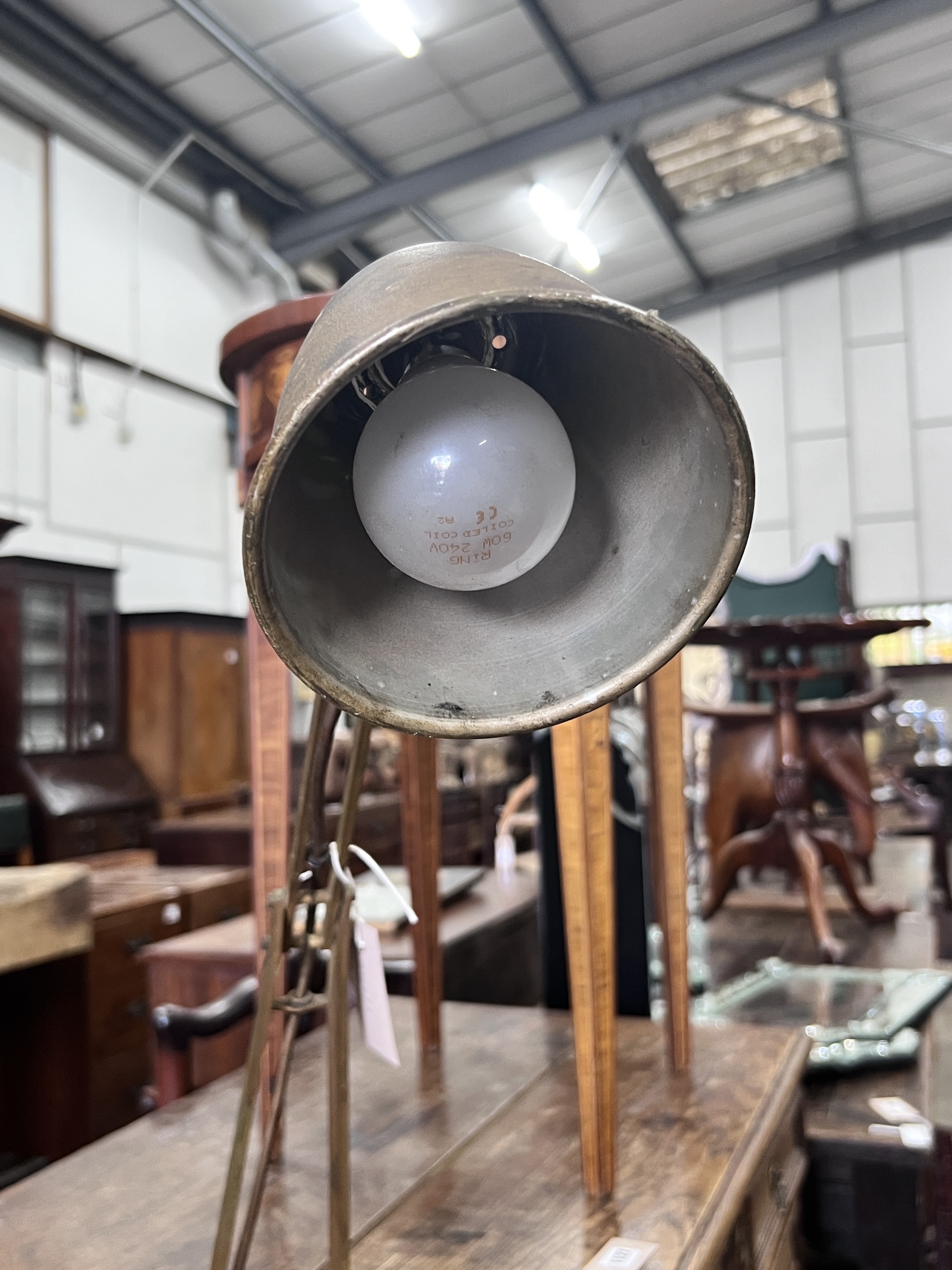 A 1950's Hadrill and Horstmann counter poise 'roller' lamp
